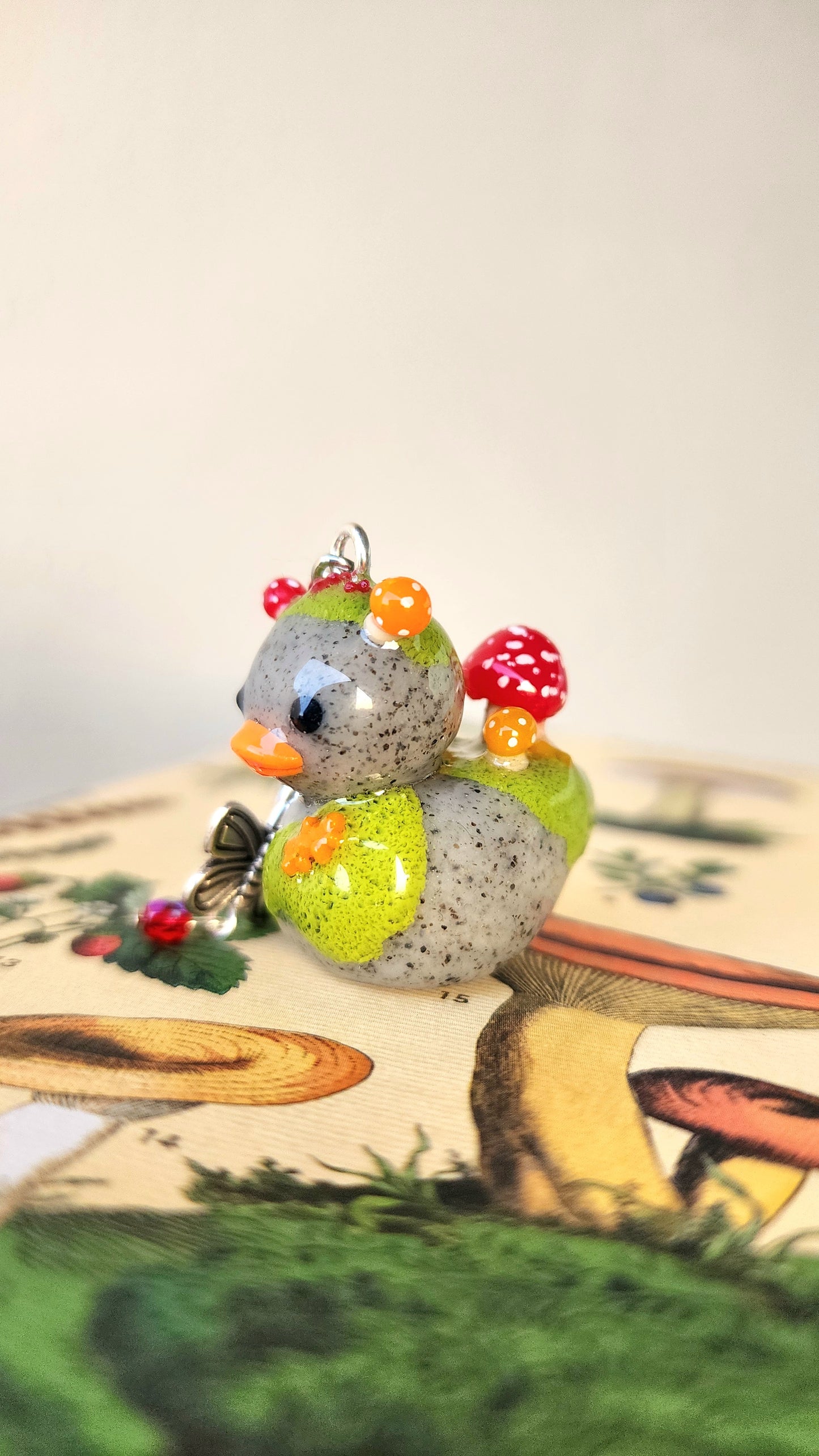 Fairy Mushroom Rubber Duck Keychain