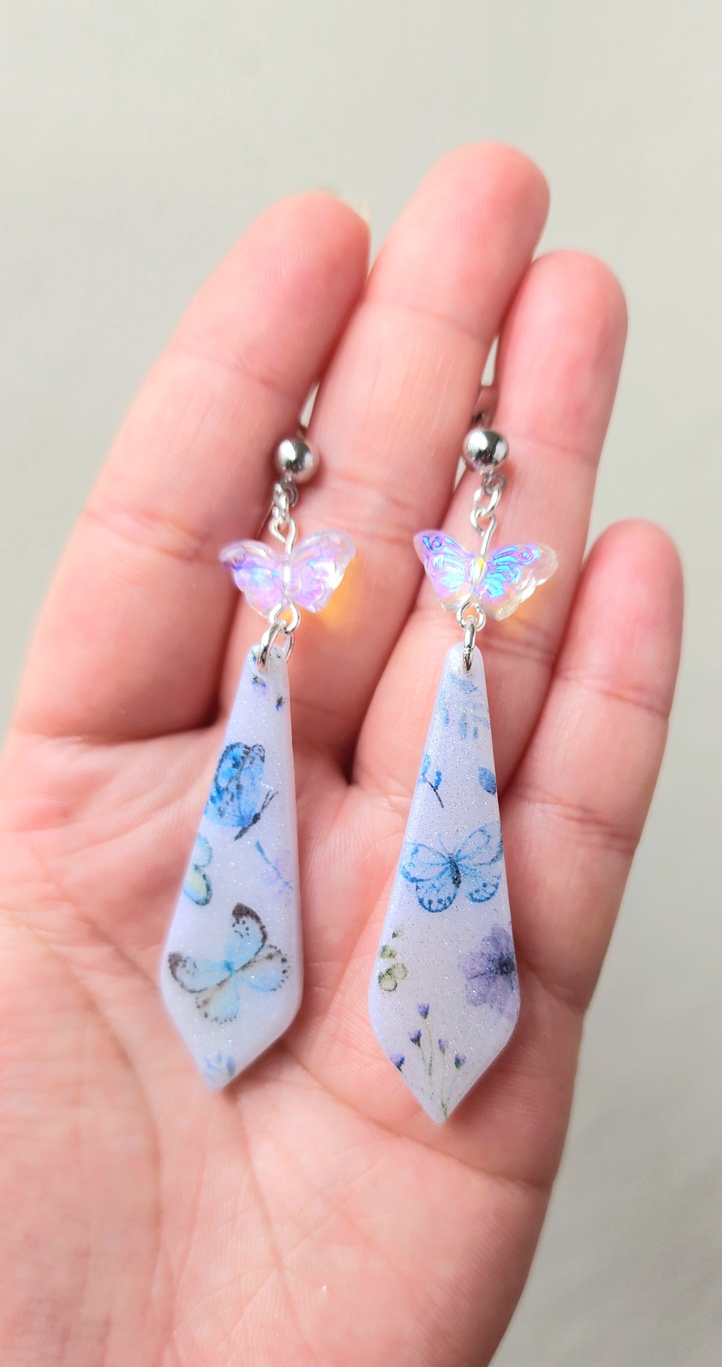 Glitter Butterfly Dangles