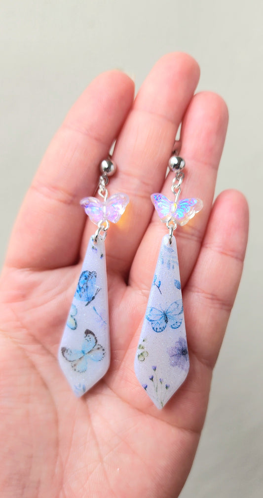 Glitter Butterfly Dangles