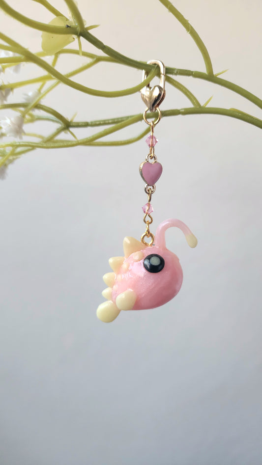 Anglerfish Charm - Rose Quartz