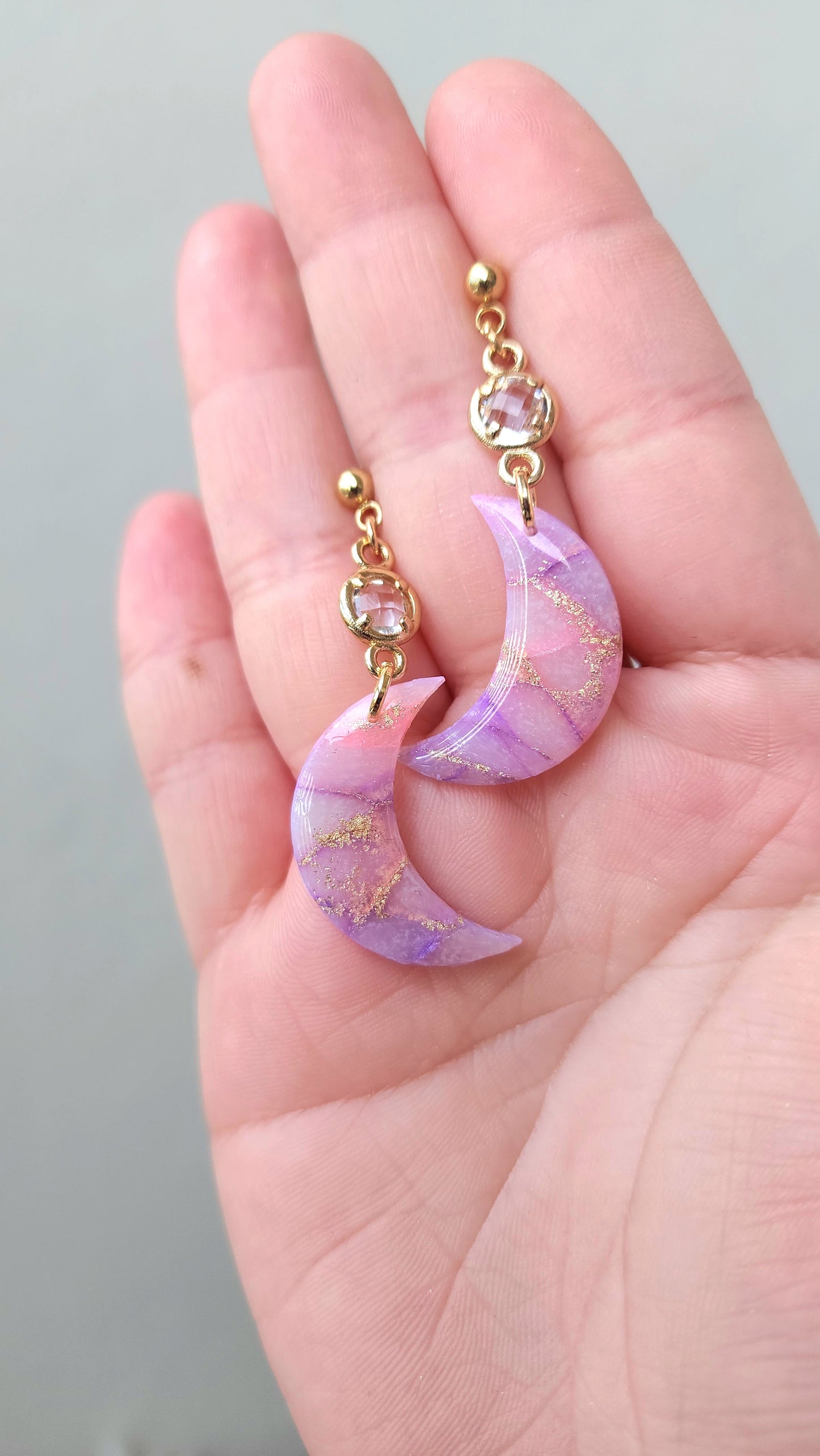 Dreamy Crescent Moon Dangles