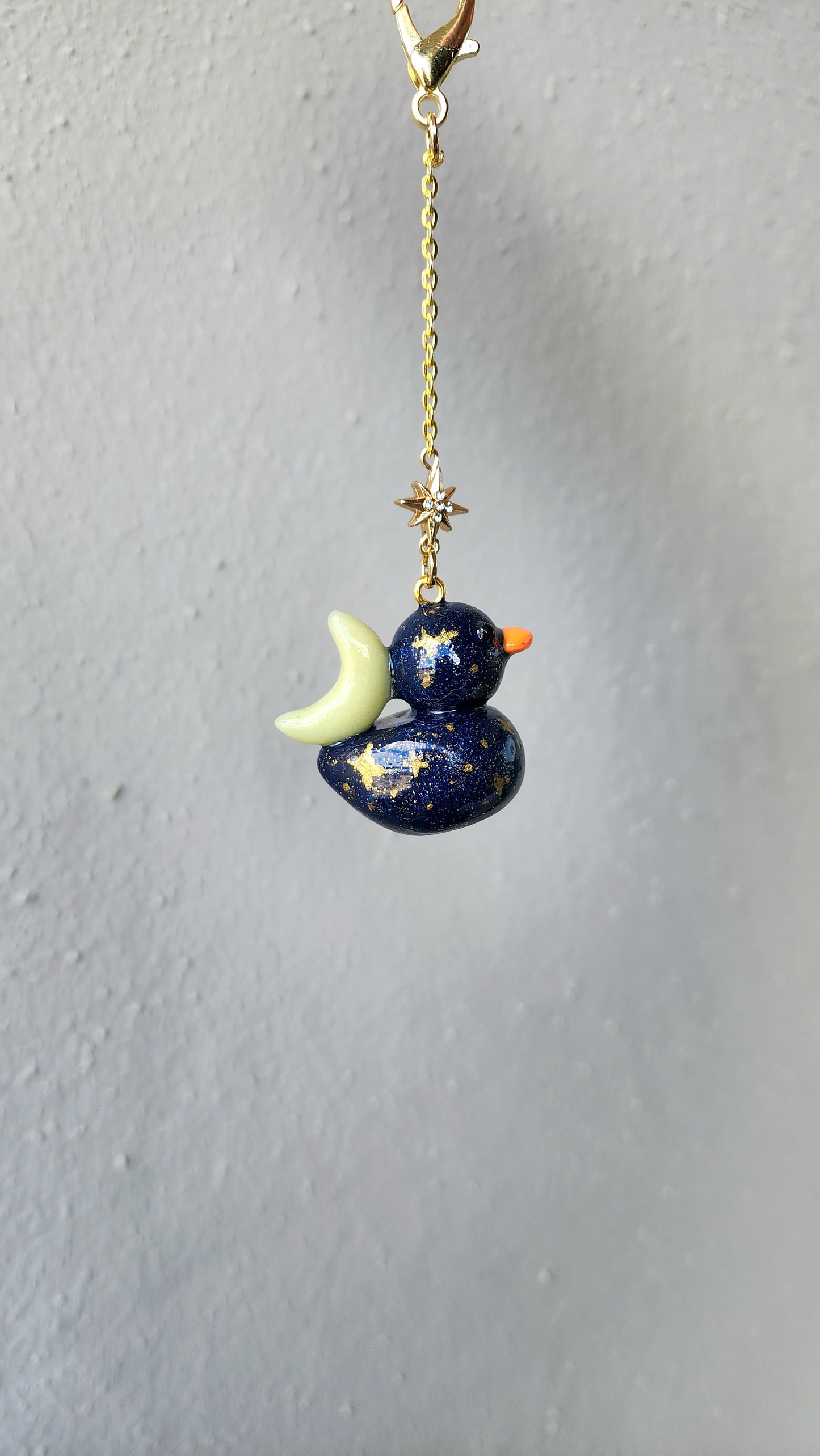 Rubber Duck Keychain Midnight Moon Edition