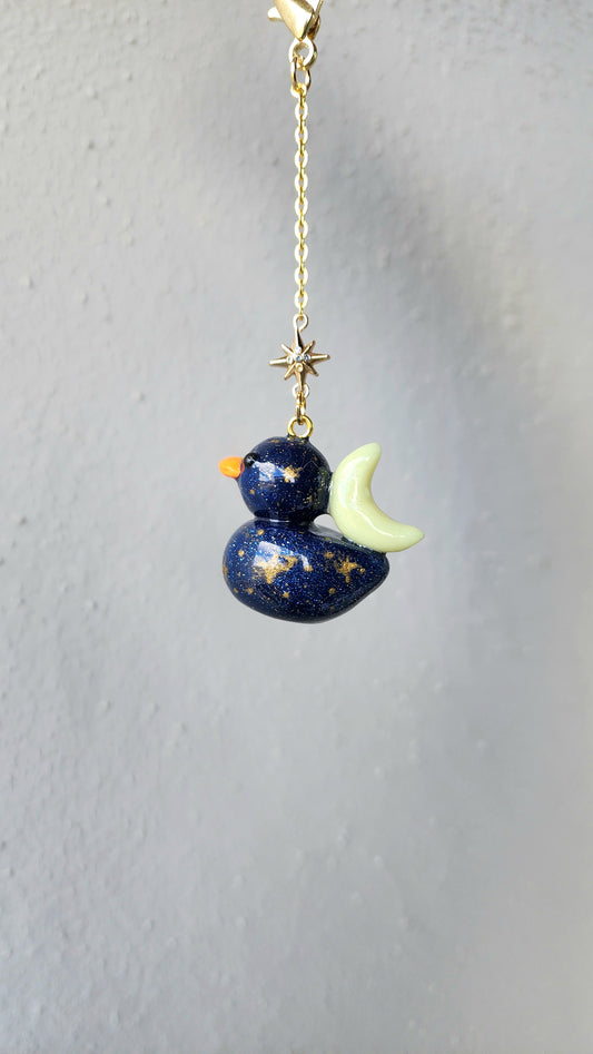 Rubber Duck Keychain Midnight Moon Edition