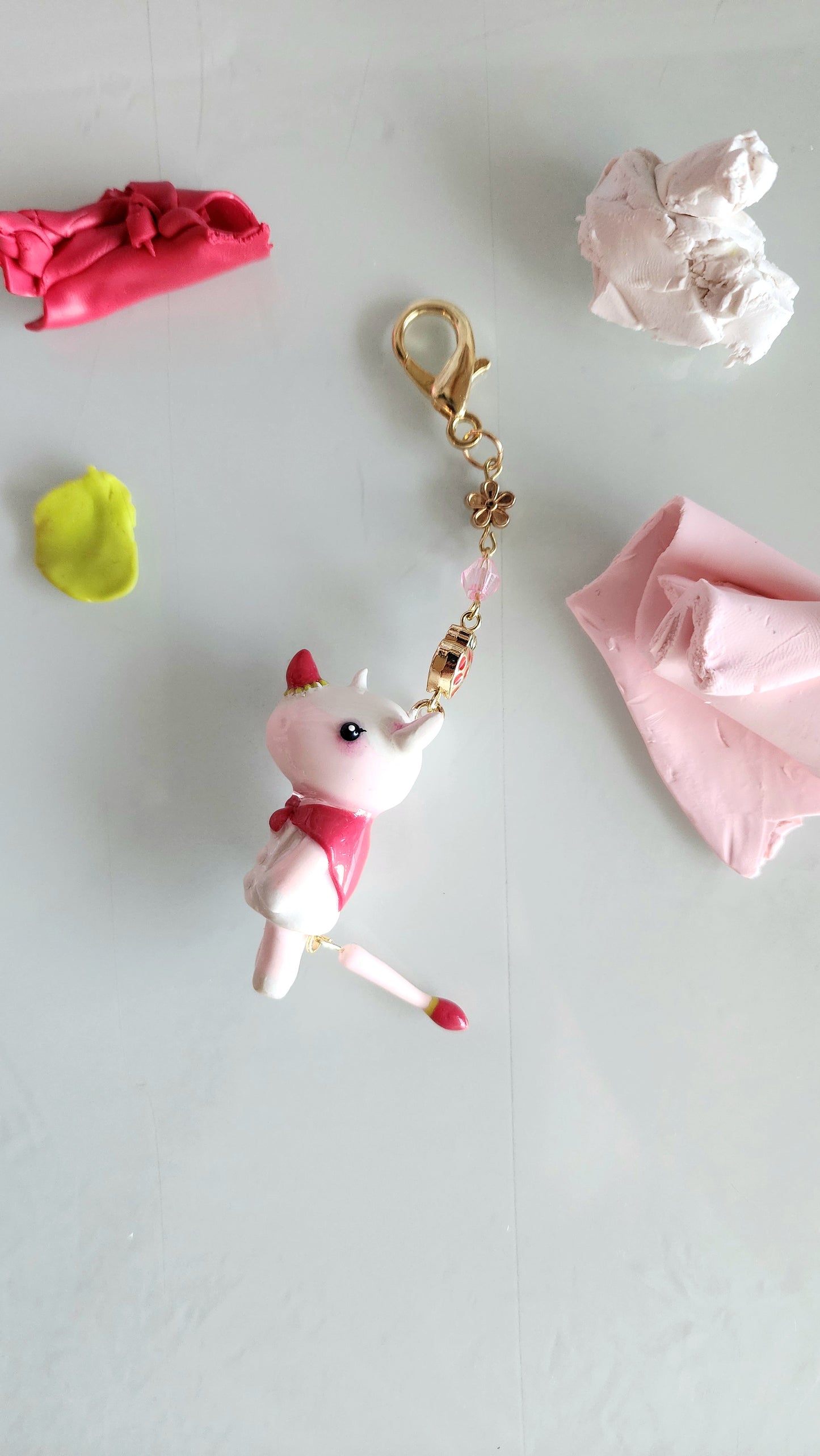 Wiggly Tail Strawberry Rhino Keychain