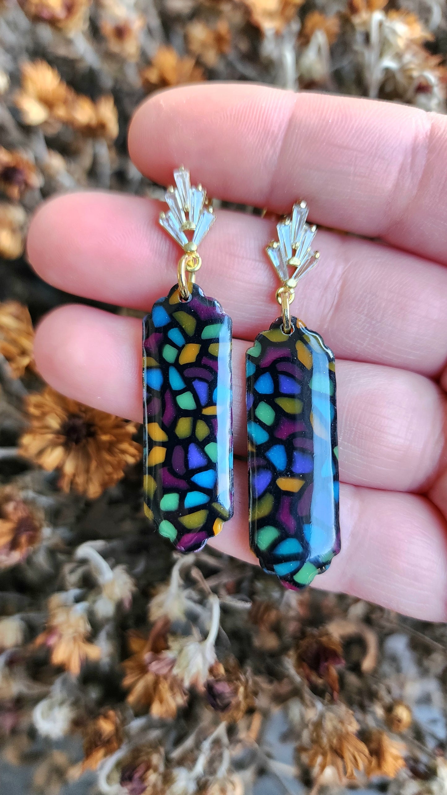 Stained Glass Inspired Dangles