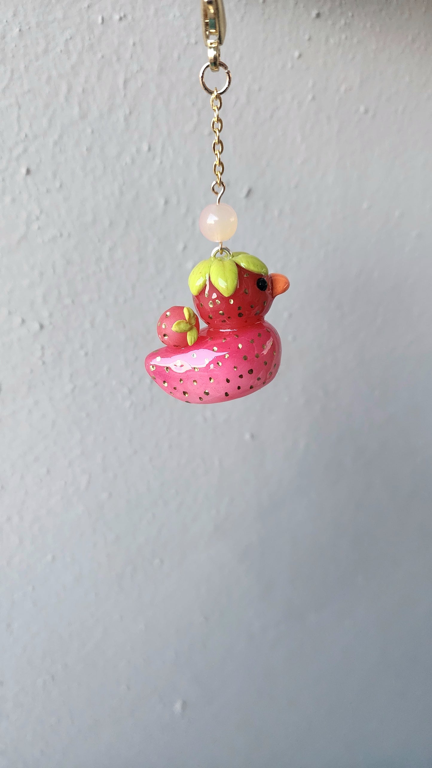 Rubber Duck Keychain Strawberry Edition