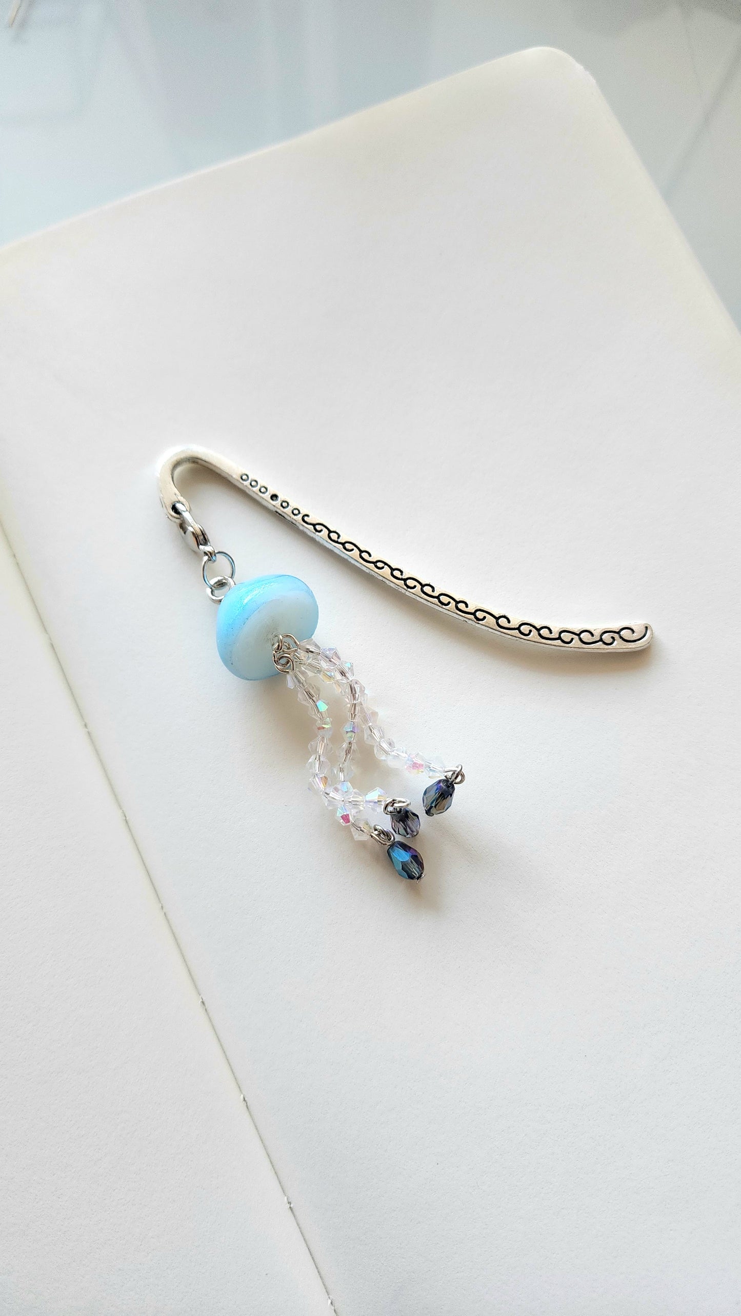 Silver Bookmark and Blue Jellyfish Buddy