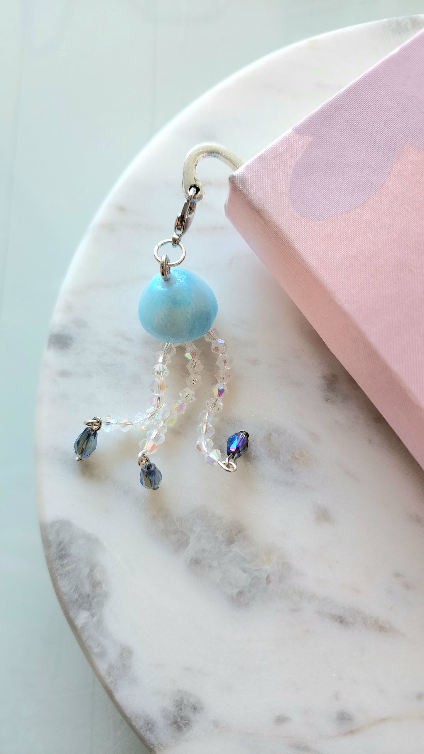 Silver Bookmark and Blue Jellyfish Buddy