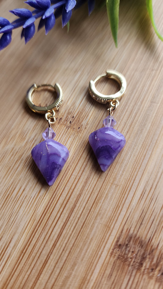 Dainty Amethyst Huggies